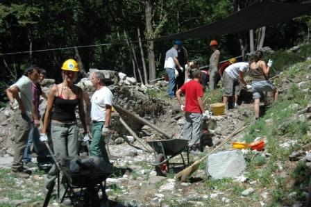 Una fase dei lavori 2007 a Second'Alpe