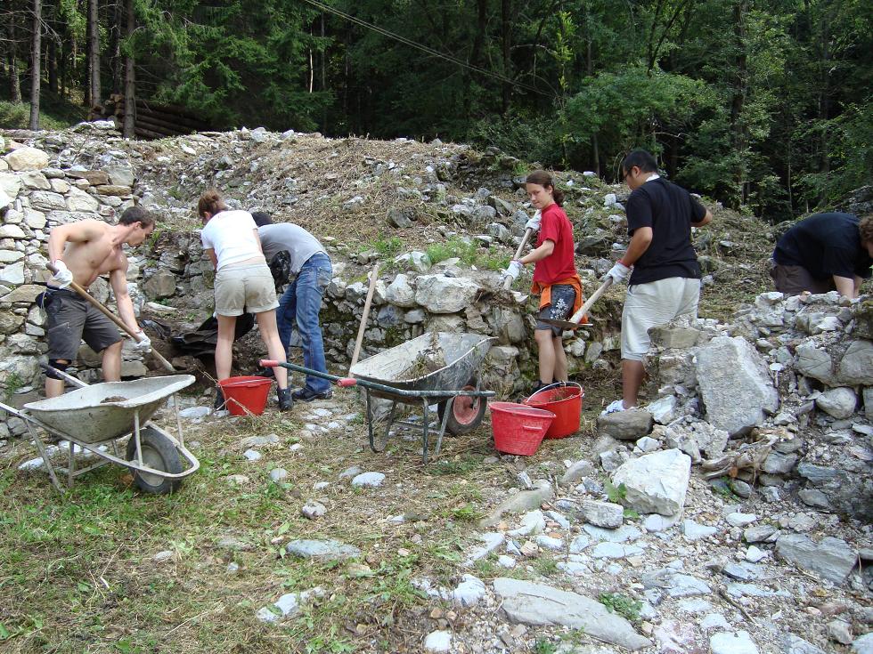 Una fase dei lavori 2009 a Second'Alpe